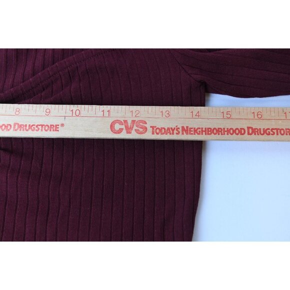 Madewell Long Sleeve Square Neck Baby Doll Top Sz 6 Burgundy Wine Color NEW - Picture 12 of 13
